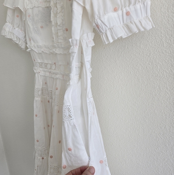 By Malina IRO Mini Dress Lase Details Romantic Embroided Coquette Size Small - Picture 12 of 16